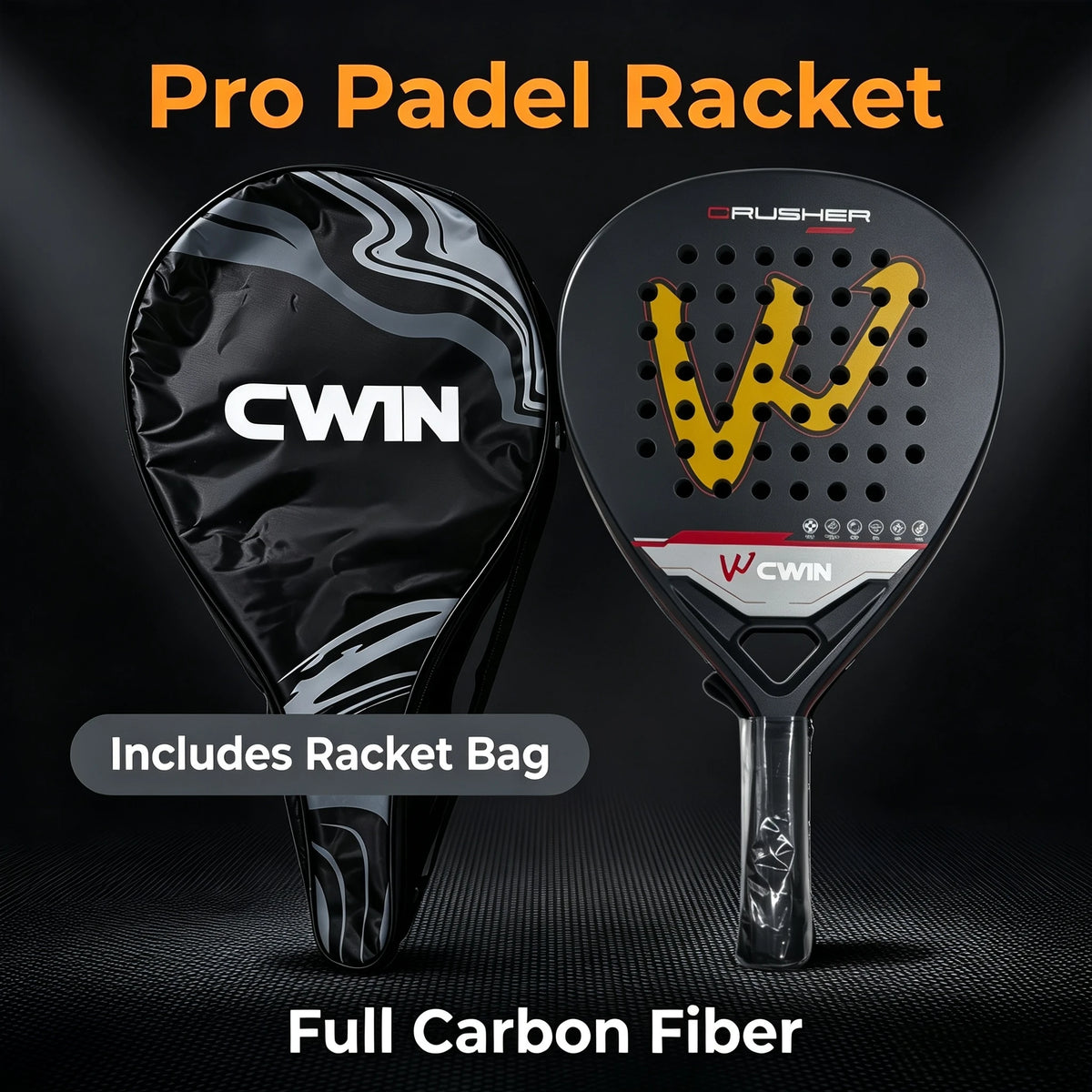 Pala de pádel full carbon – Núcleo EVA, control preciso para nivel avanzado