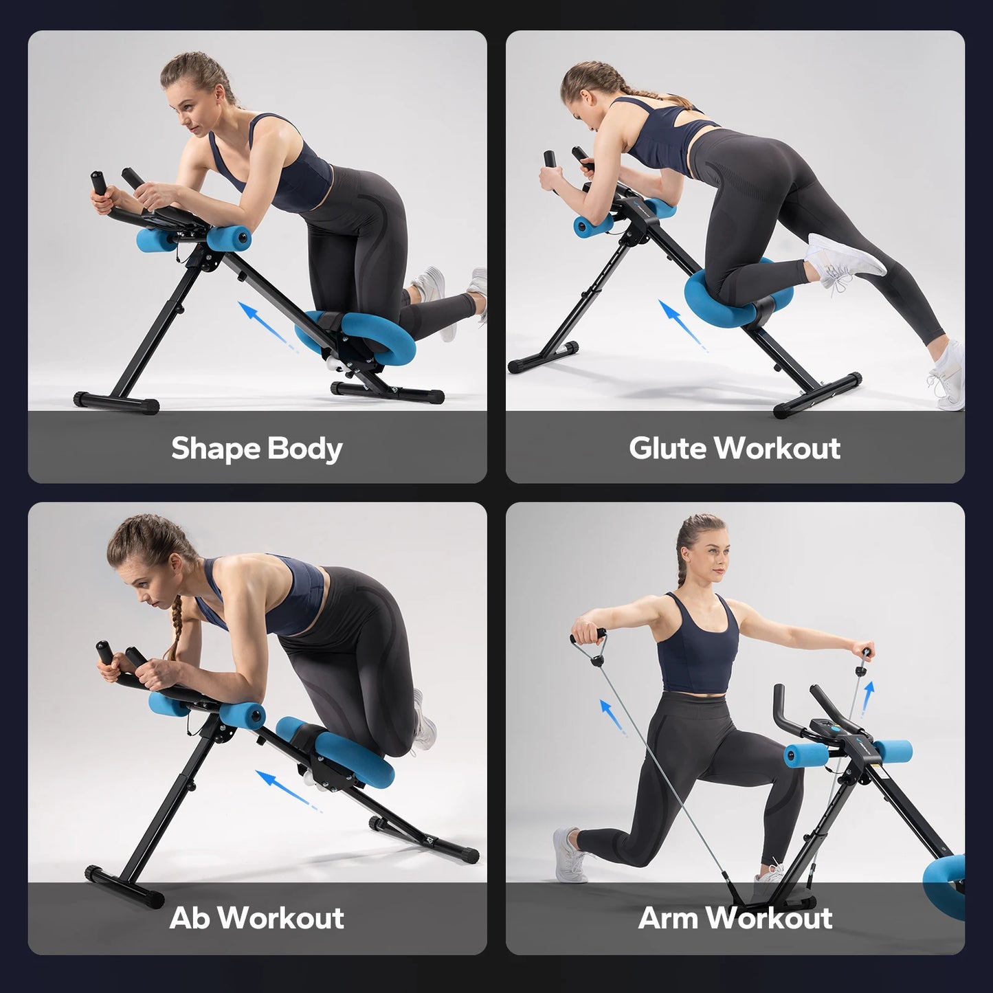 Adjustable Foldable Abdominal Machine with Knee Protection | Core Fitness Trainer for Home or Gym