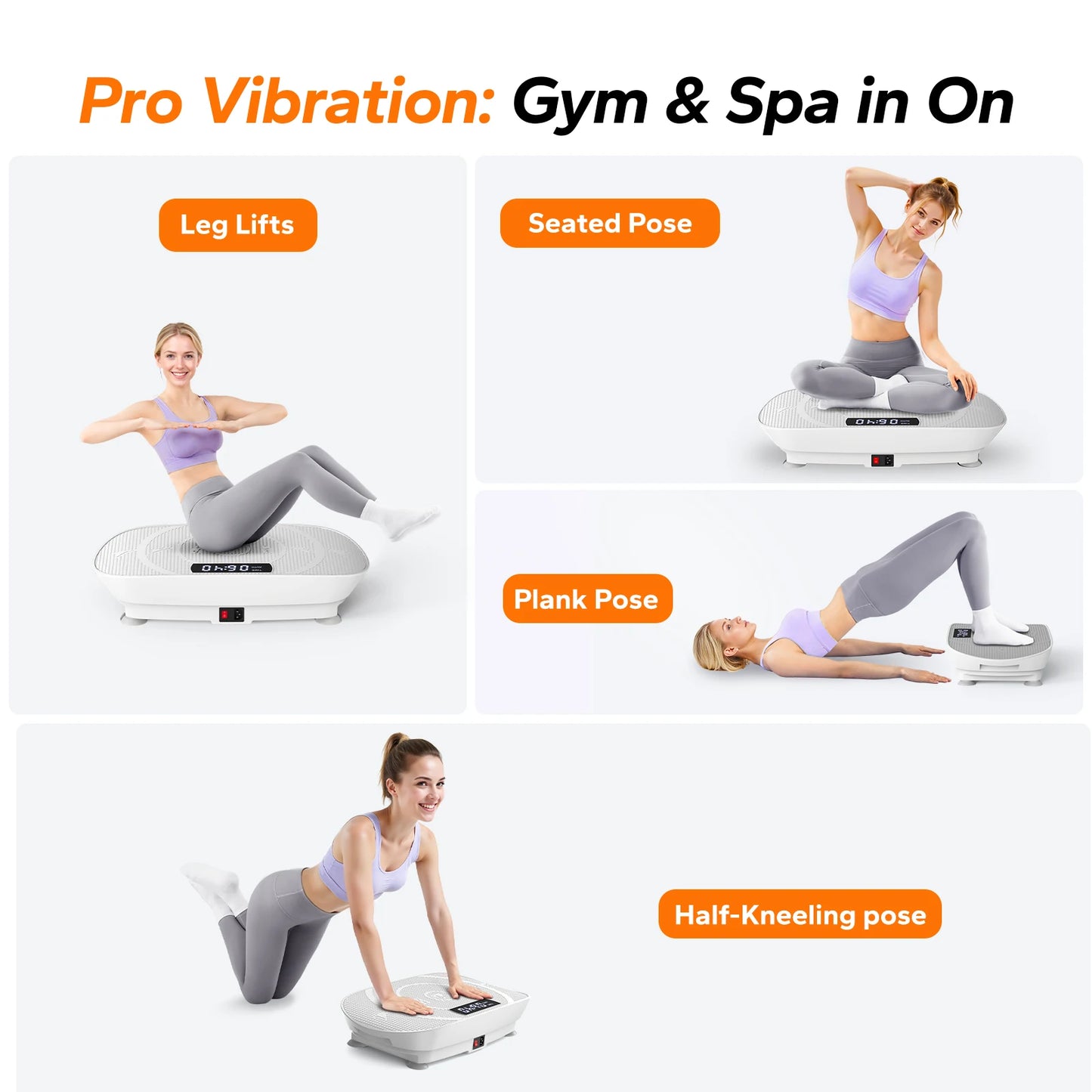 Fitness Vibration Platform with Bluetooth and Silicone Pedal | Full Body Exercise Machine for Women – Lymphatic Drainage and Weight Loss