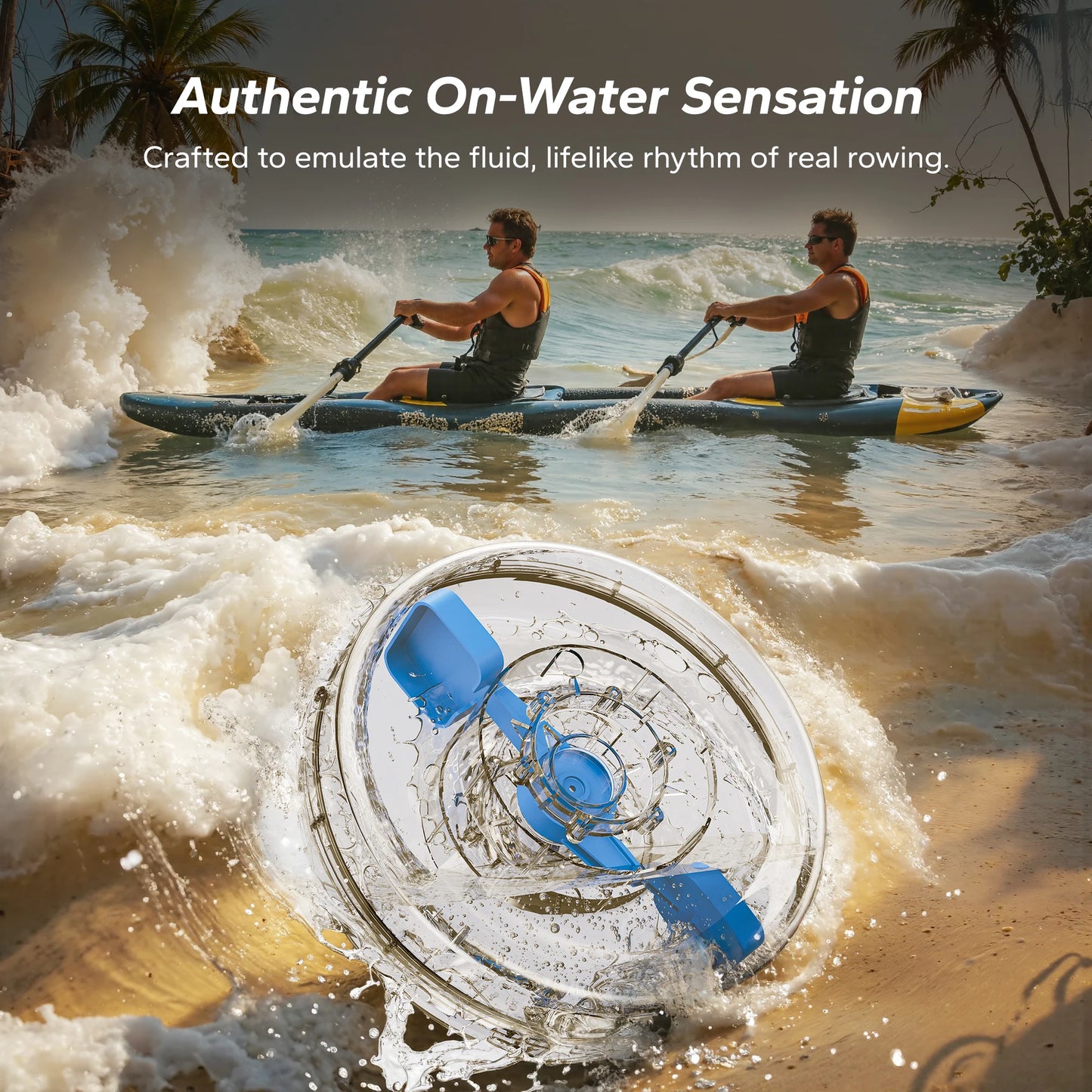 Solid Wood Foldable Water Rowing Machine | 400 lbs Capacity | LCD Display & Bluetooth | 180° Vertical Storage