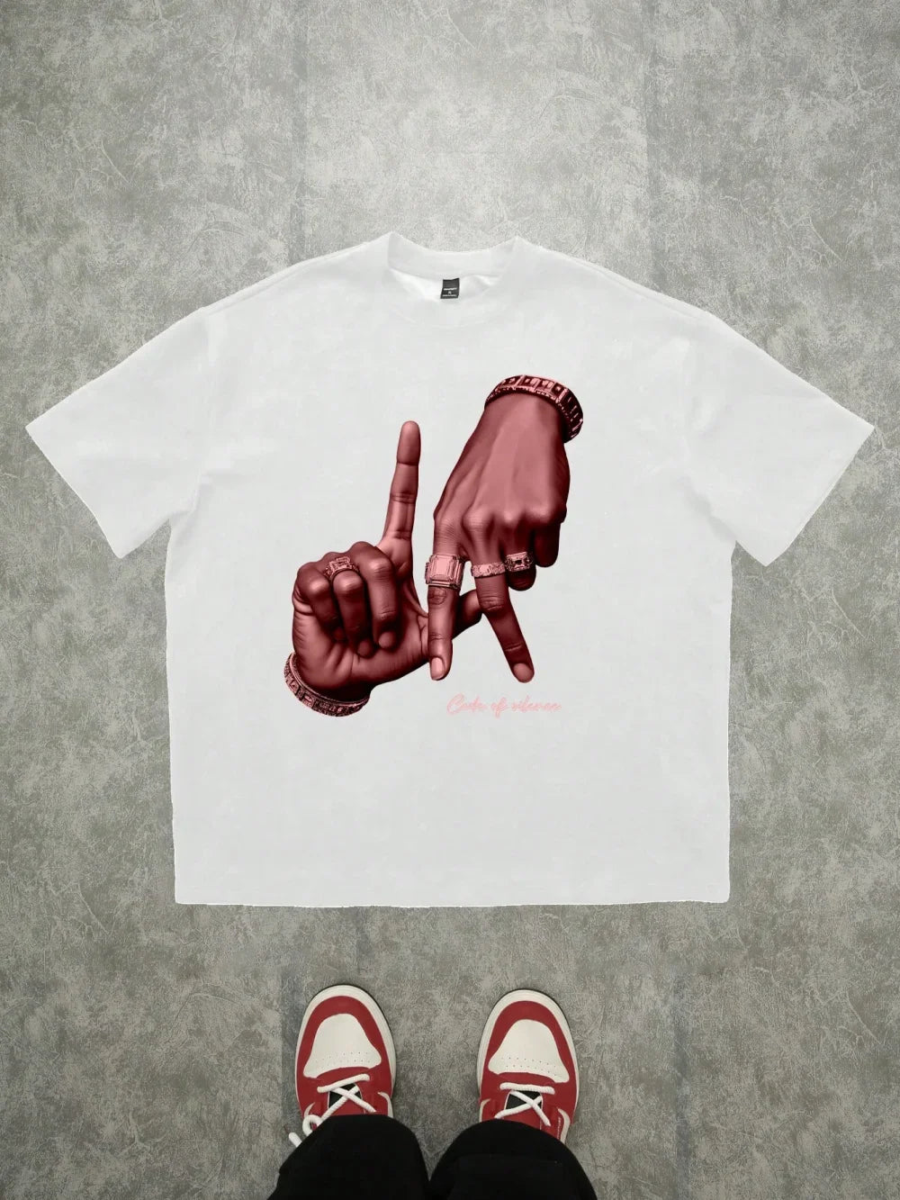Los Angeles Hand Gesture” Urban T-Shirt – Street Style, 100% Cotton, and Summer Comfort