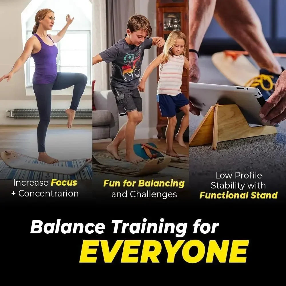SlackBoard – GiBoard Balance Board for Kids and Adults | Slackline Balance Trainer for Core Training at Home or in the Gym