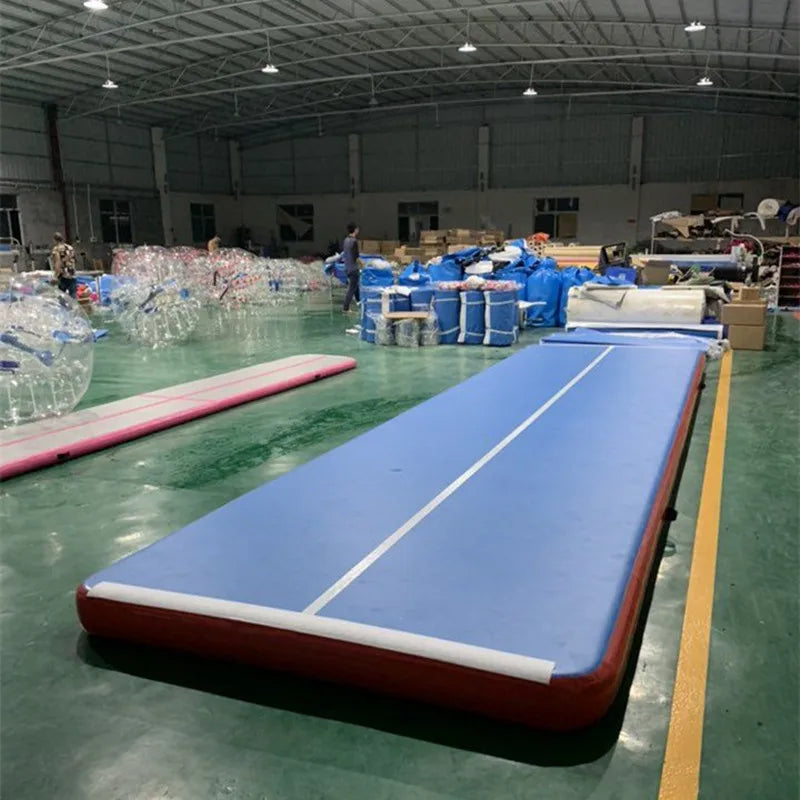 Inflatable Air Track Mat 8x2m 9x2m 10x2m for Gymnastics, Parkour, and Acrobatic Training | Electric Pump Included
