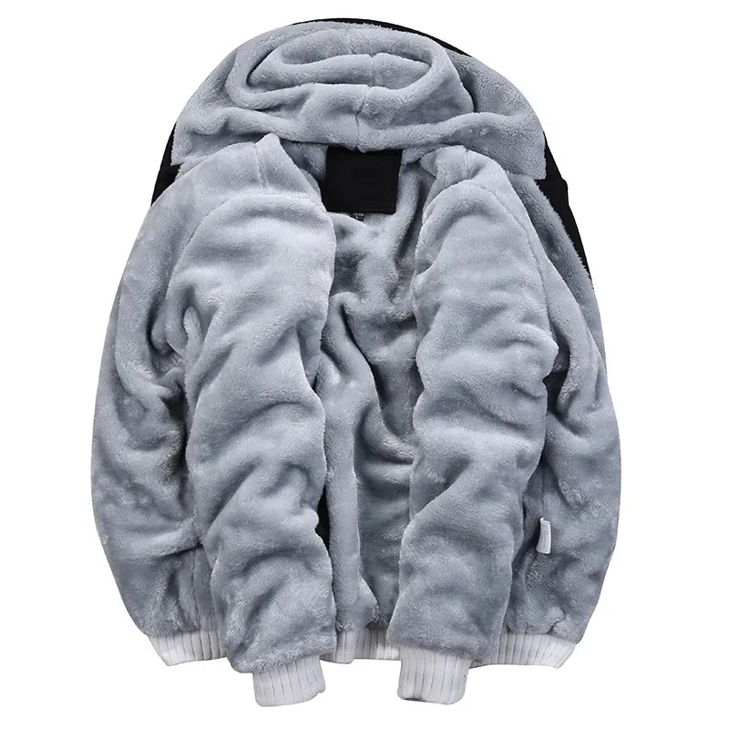 Men's Hooded Jacket - Warm and Thick Winter Coat