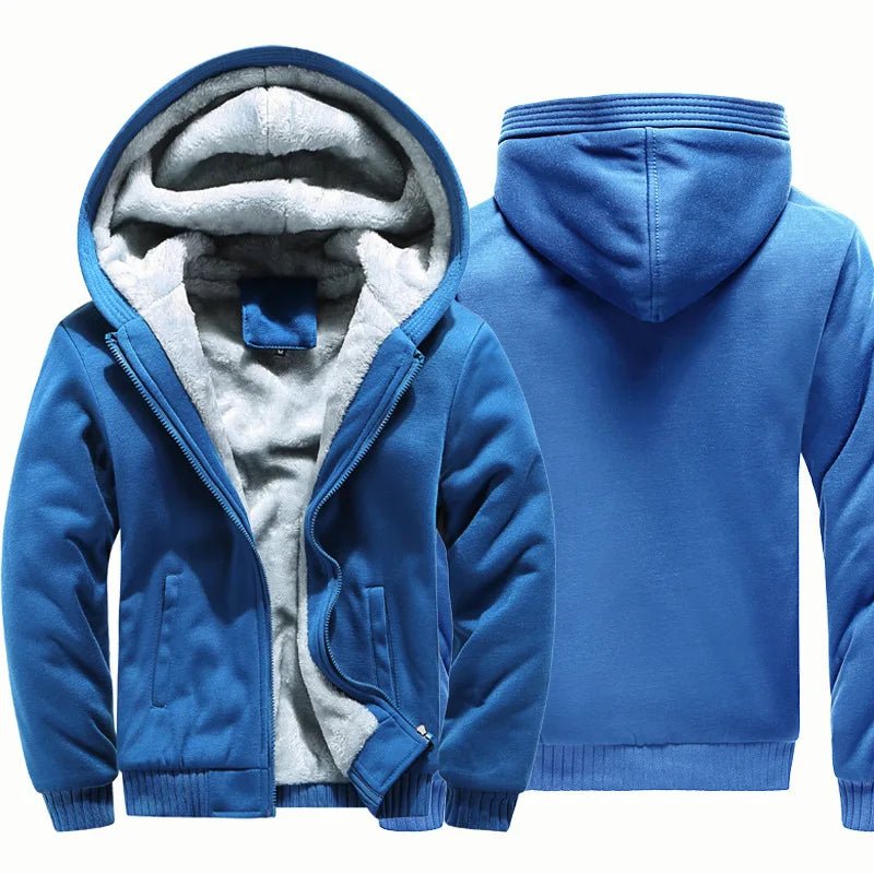 Men's Hooded Jacket - Warm and Thick Winter Coat