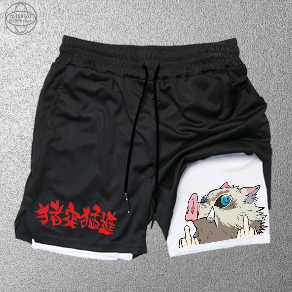 Fashion Anime Print Sports Shorts - Versatility and style in every step