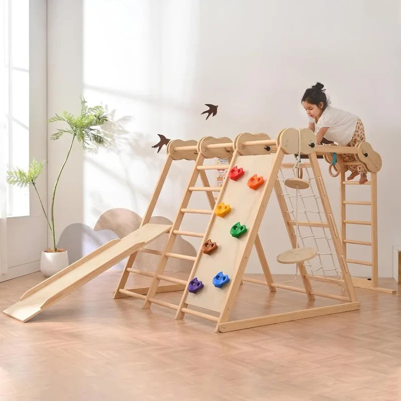 Indoor Montessori Jungle Gym – 7-in-1 Wooden Play Center (1-6 Years)
