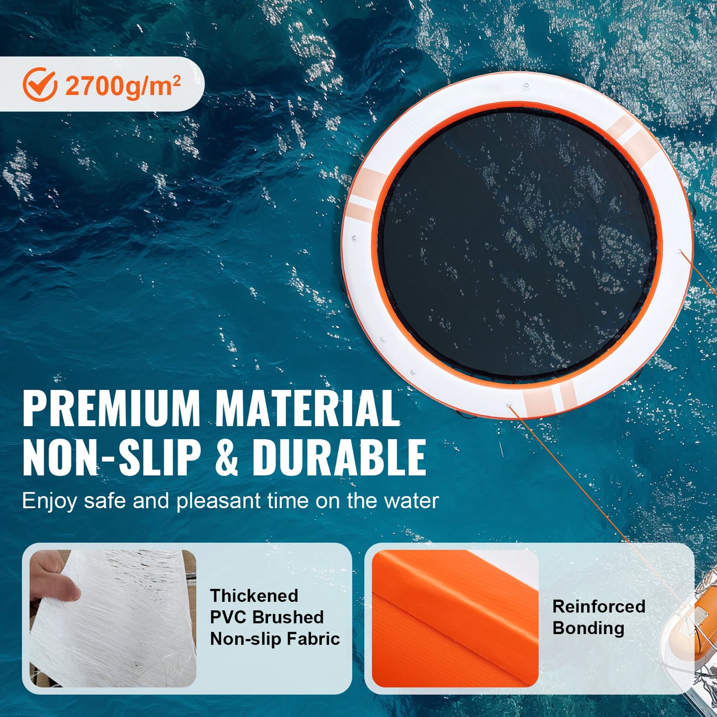 10x8FT Inflatable Floating Platform with Removable Ladder and Carry Bag | Non-Slip Water Island