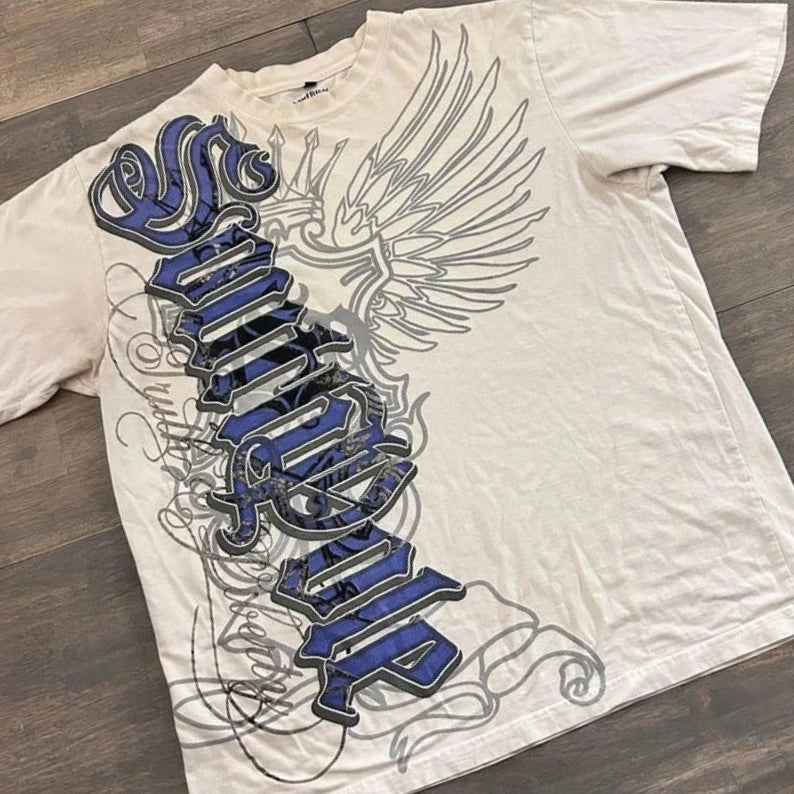 Camiseta estilo hip hop vintage – Ropa urbana | Gráficos retro | Algodón puro | Corte holgado y unisex