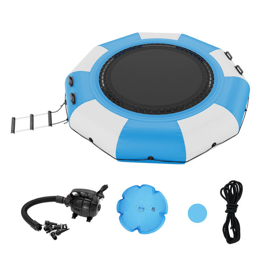 10FT Inflatable Water Trampoline – Recreational Floating Platform for Kids and Adults | With 600W Air Pump