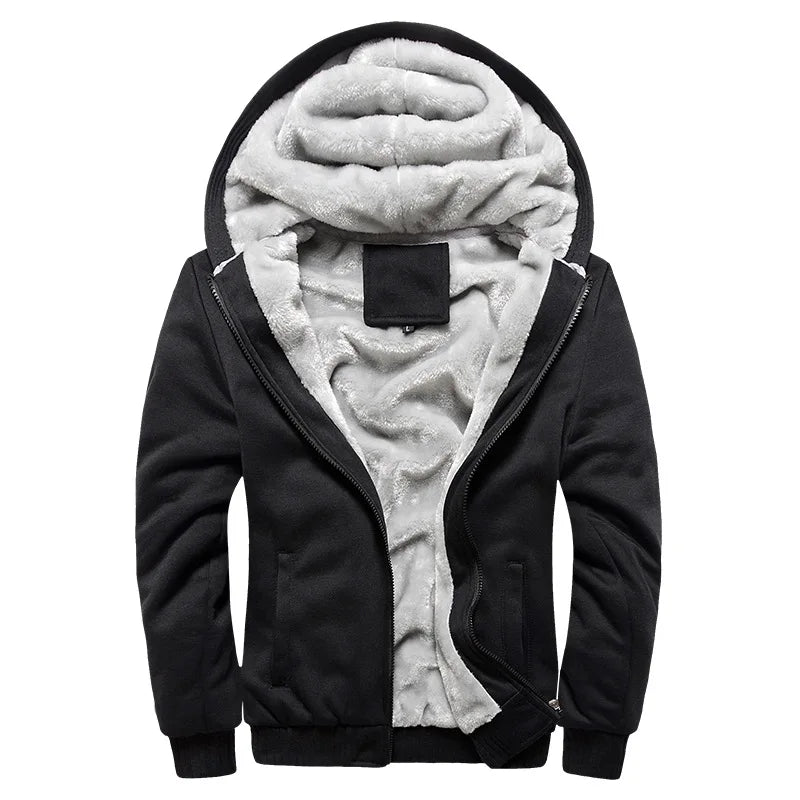 Men's Hooded Jacket - Warm and Thick Winter Coat