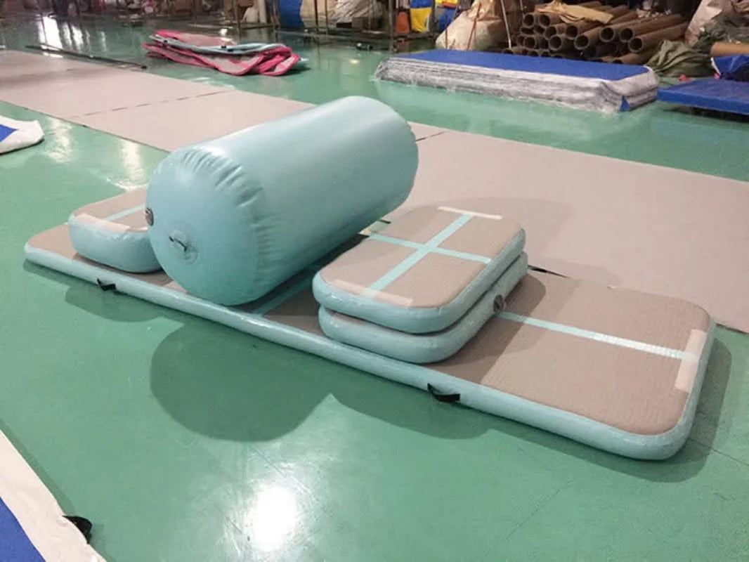 Set 6 Pieces Inflatable Air Track Gymnastic Mats with Pump
