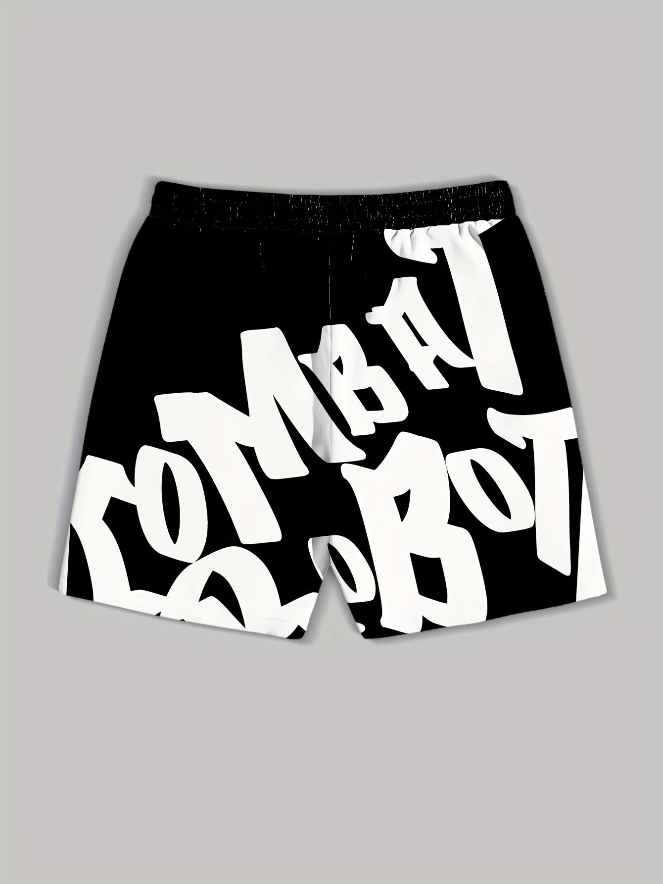 Shorts deportivos de secado rápido – Verano, estampado de letras, diseño informal