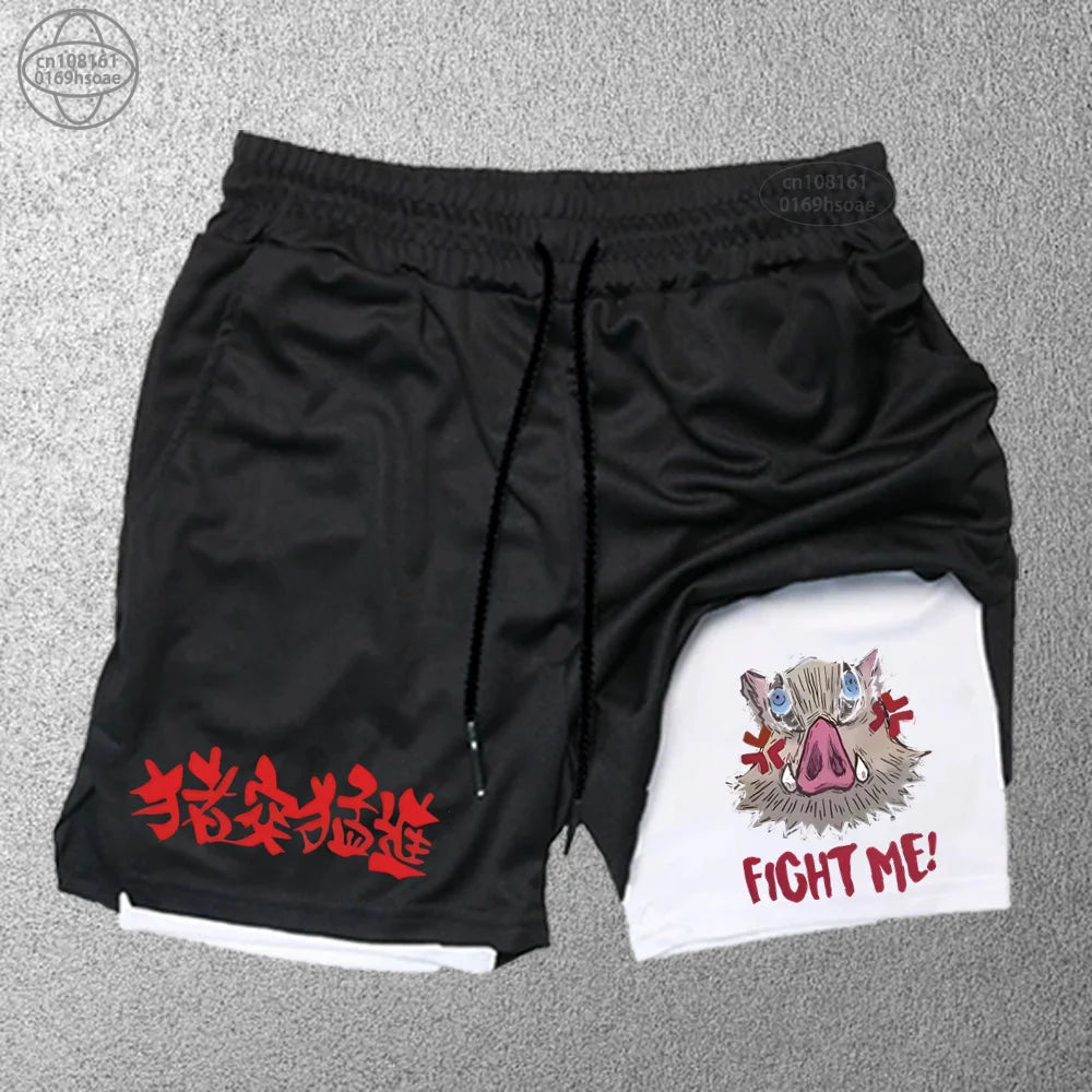 Fashion Anime Print Sports Shorts - Versatility and style in every step