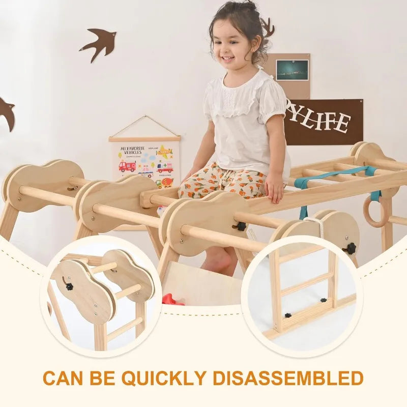 Indoor Montessori Jungle Gym – 7-in-1 Wooden Play Center (1-6 Years)