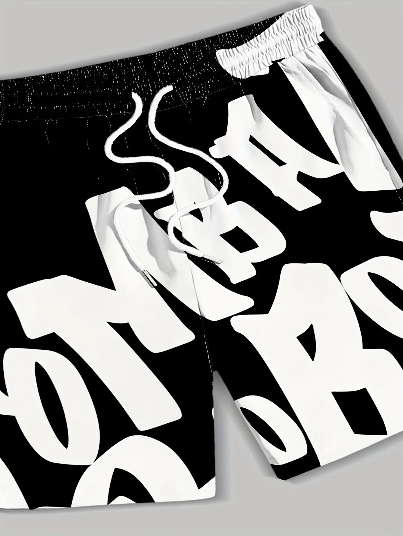 Shorts deportivos de secado rápido – Verano, estampado de letras, diseño informal