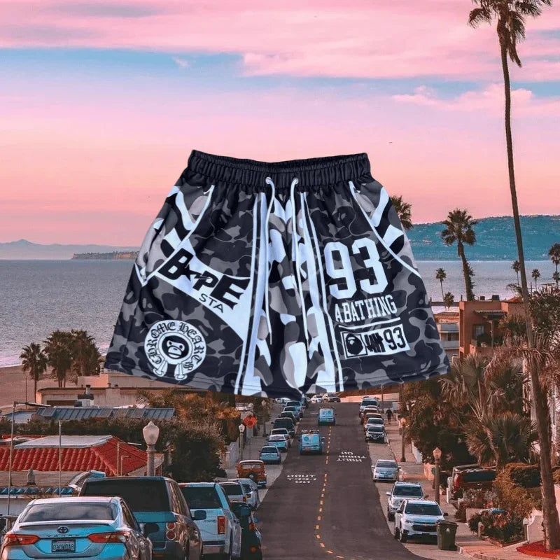 Pantalones cortos deportivos de camuflaje de secado rápido - Estilo urbano Y2K - Unisex - Niños y adultos