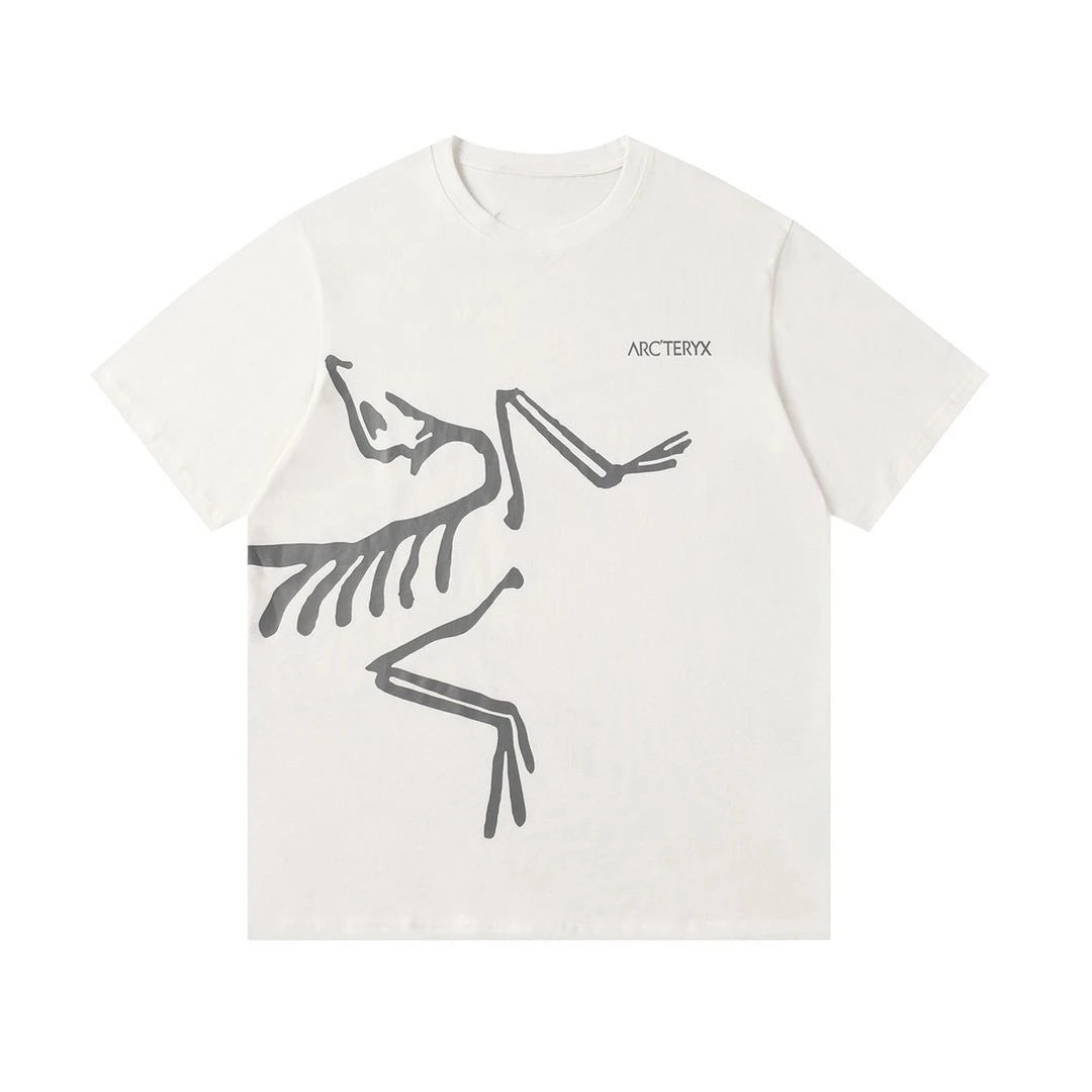 Camiseta holgada unisex estilo americano: cuello redondo, manga corta y estampado de la marca | 100 % algodón
