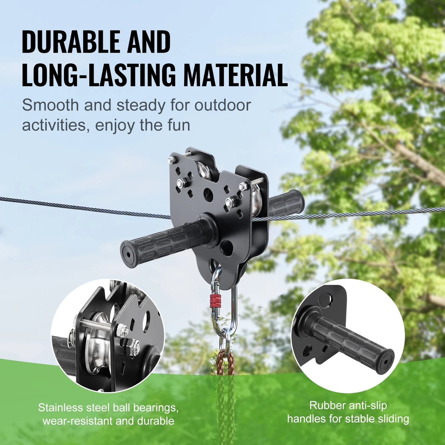 60/80/100/120 FT 🚀 Backyard Zipline Kit – Adventure at Home!
