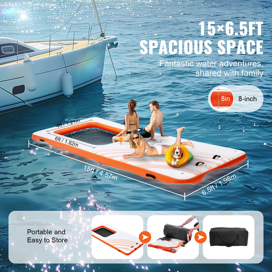 Non-Slip Inflatable Floating Platform with Ladder and Carry Bag | High-Density PVC Water Island