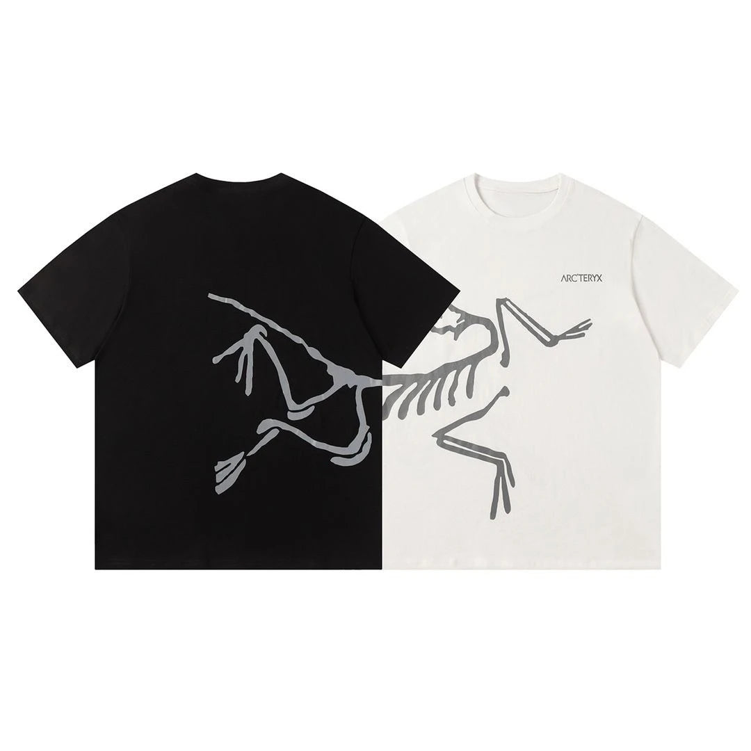 Camiseta holgada unisex estilo americano: cuello redondo, manga corta y estampado de la marca | 100 % algodón