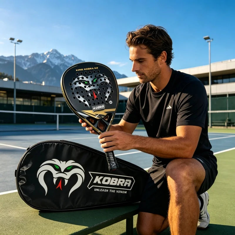 18K Carbon Fiber Padel Racket – 3D Textured Surface, with Bag