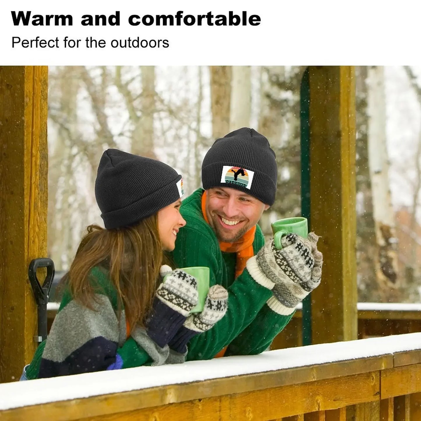 Unisex Knitted Hat with Parkour Drawing Label