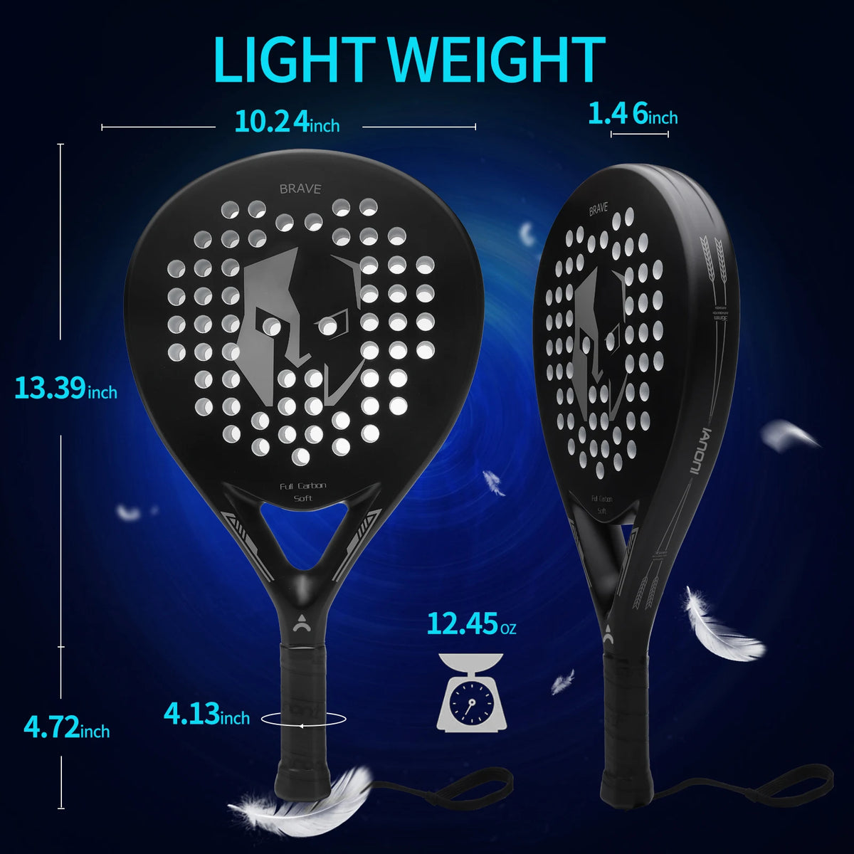 Pala de pádel ligera de grafito PR670 / PR660 – EVA memory foam, con cinta de muñeca