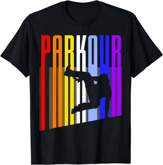 Parkour Letters and Silhouette Short Sleeve T-Shirt