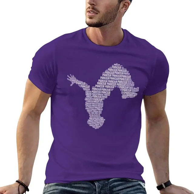 Parkour Oversized T-Shirt with Back Flip Silhouette