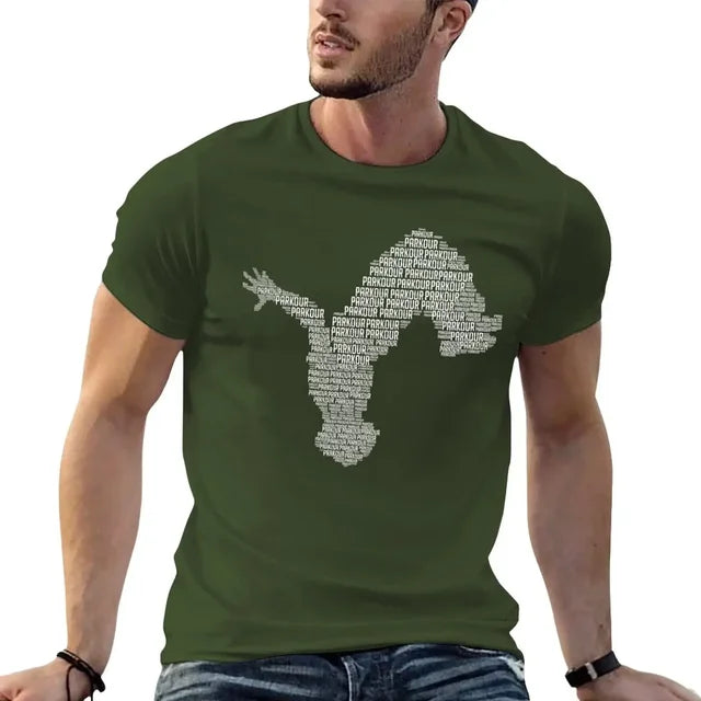 Parkour Oversized T-Shirt with Back Flip Silhouette