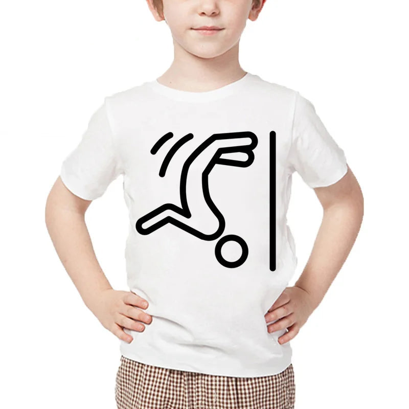 Kids T Shirt 13 Different Prints Evolution Of Parkour Born To Jump Summer White T-shirts For Boys Girls Casual Tshirt