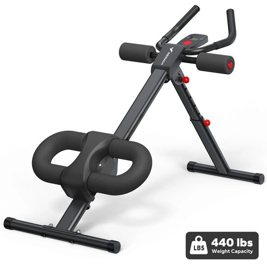 Adjustable Foldable Abdominal Machine with Knee Protection | Core Fitness Trainer for Home or Gym
