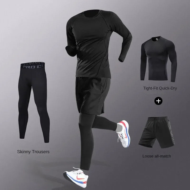 Men’s Quick-Dry Sports Set – 3 to 7 Pieces, Ice Fiber Activewear