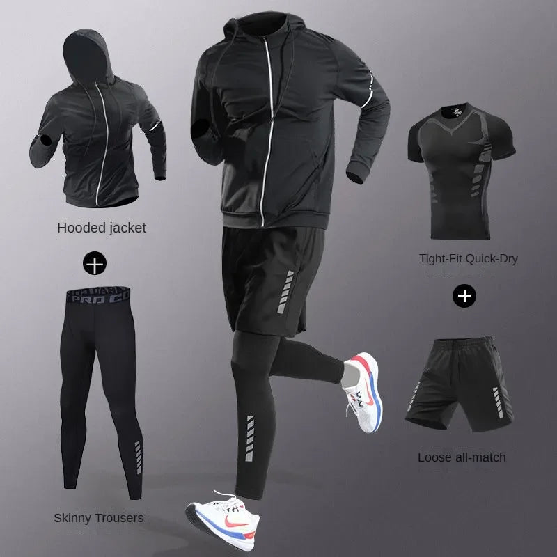 Men’s Quick-Dry Sports Set – 3 to 7 Pieces, Ice Fiber Activewear