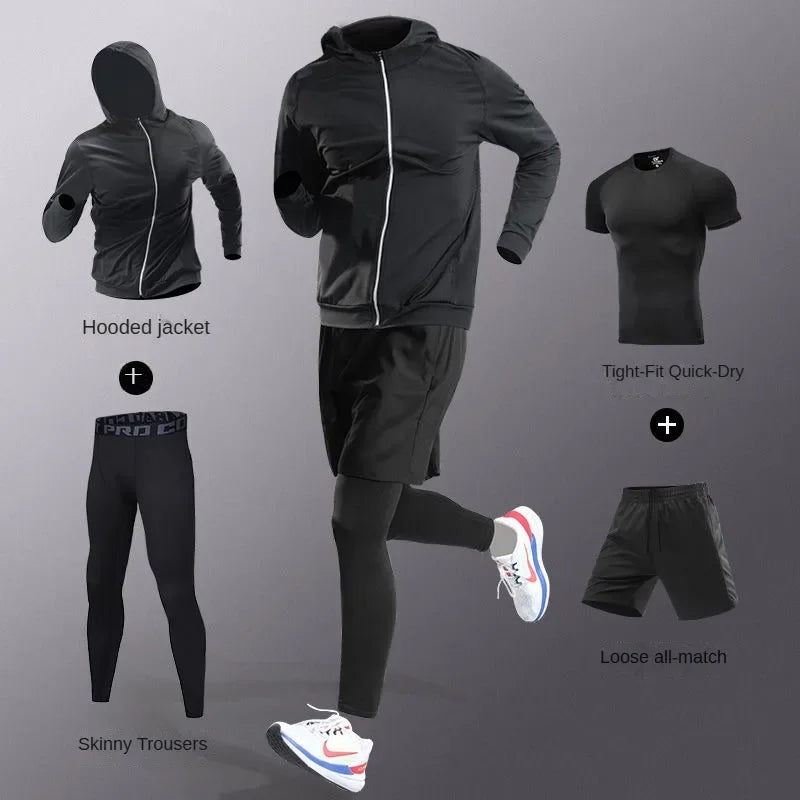 Men’s Quick-Dry Sports Set – 3 to 7 Pieces, Ice Fiber Activewear