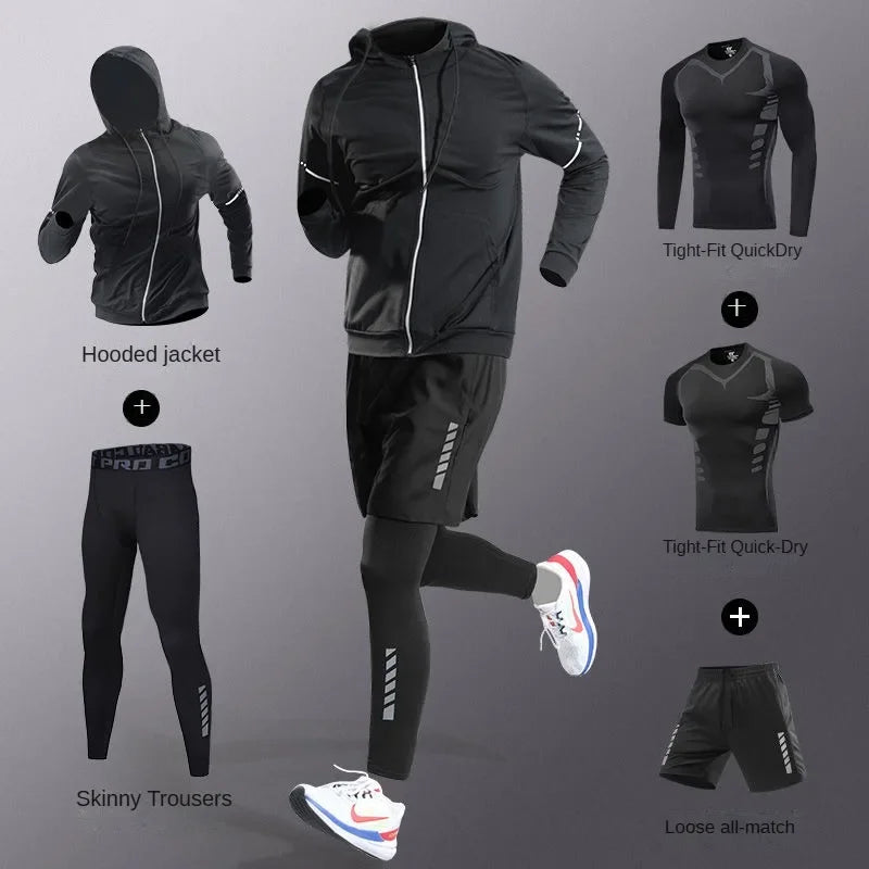 Men’s Quick-Dry Sports Set – 3 to 7 Pieces, Ice Fiber Activewear