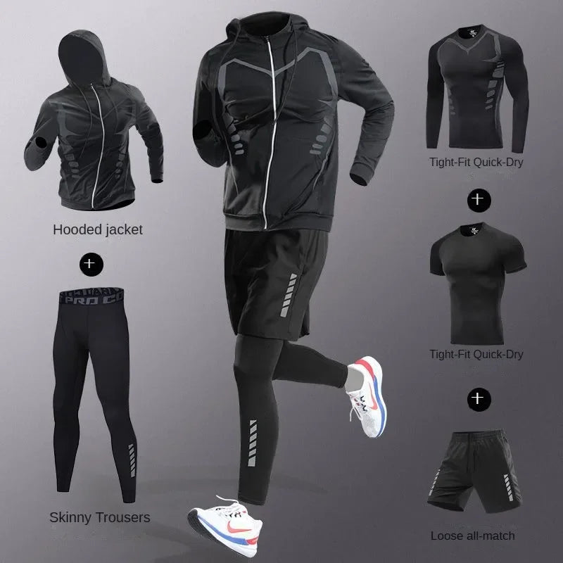 Men’s Quick-Dry Sports Set – 3 to 7 Pieces, Ice Fiber Activewear