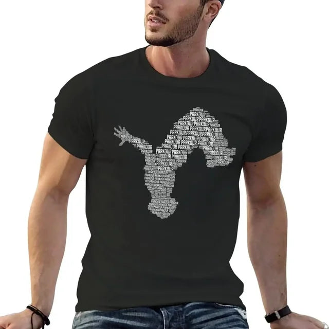 Parkour Oversized T-Shirt with Back Flip Silhouette
