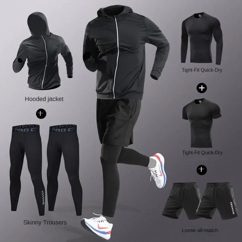 Men’s Quick-Dry Sports Set – 3 to 7 Pieces, Ice Fiber Activewear