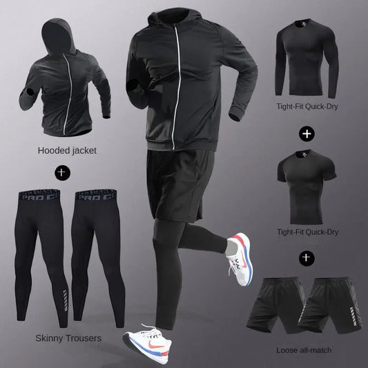 Men’s Quick-Dry Sports Set – 3 to 7 Pieces, Ice Fiber Activewear
