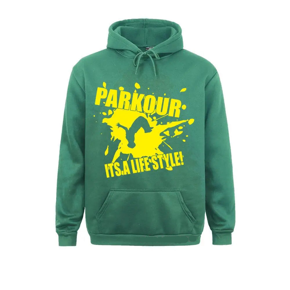 Oversized Parkour Hoodie with Pocket "PARKOUR - It's a Lifestyle"