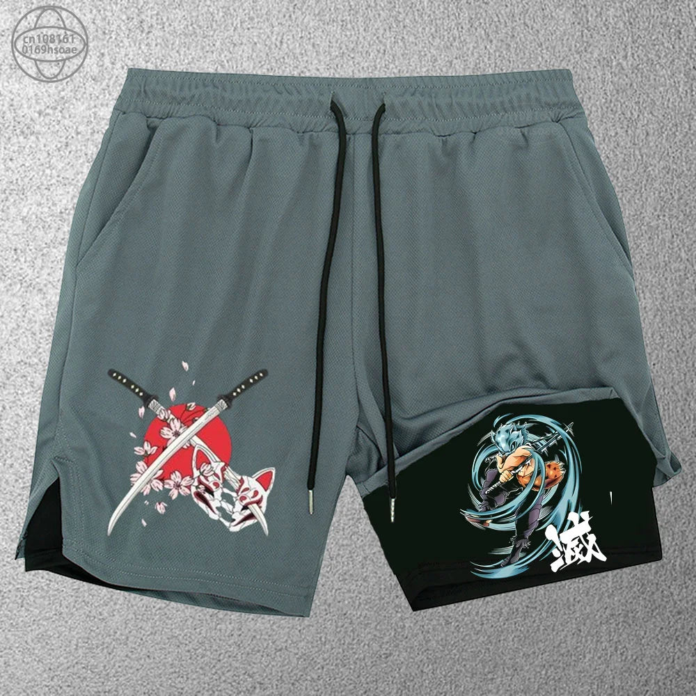 Fashion Anime Print Sports Shorts - Versatility and style in every step