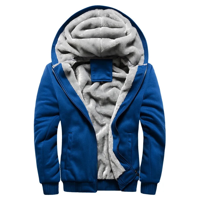 Men's Hooded Jacket - Warm and Thick Winter Coat