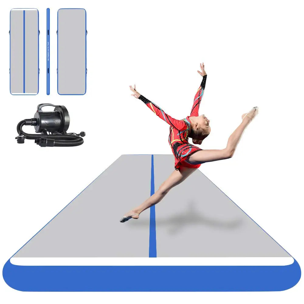 Inflatable Air Track Mat 8x2m 9x2m 10x2m for Gymnastics, Parkour, and Acrobatic Training | Electric Pump Included