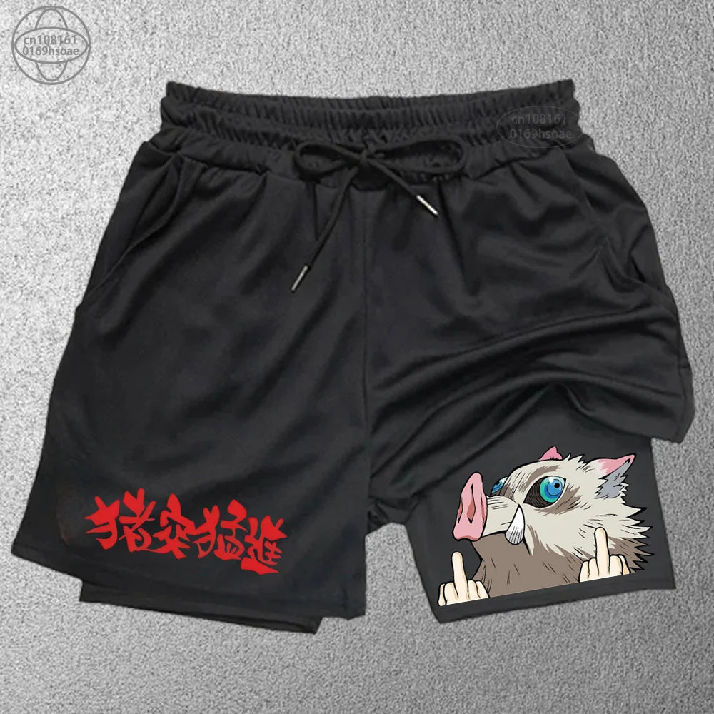 Fashion Anime Print Sports Shorts - Versatility and style in every step