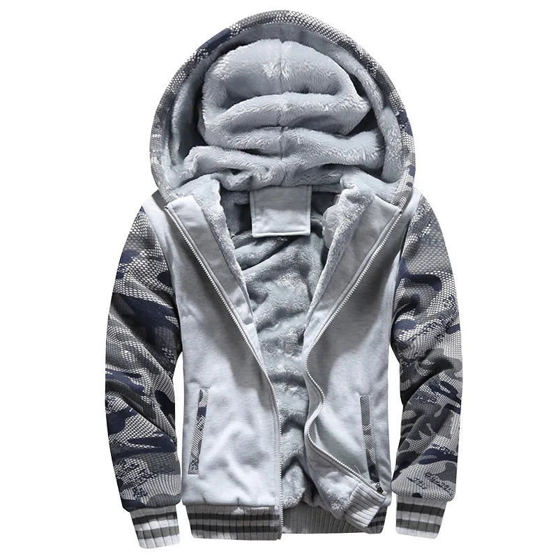 Men's Hooded Jacket - Warm and Thick Winter Coat