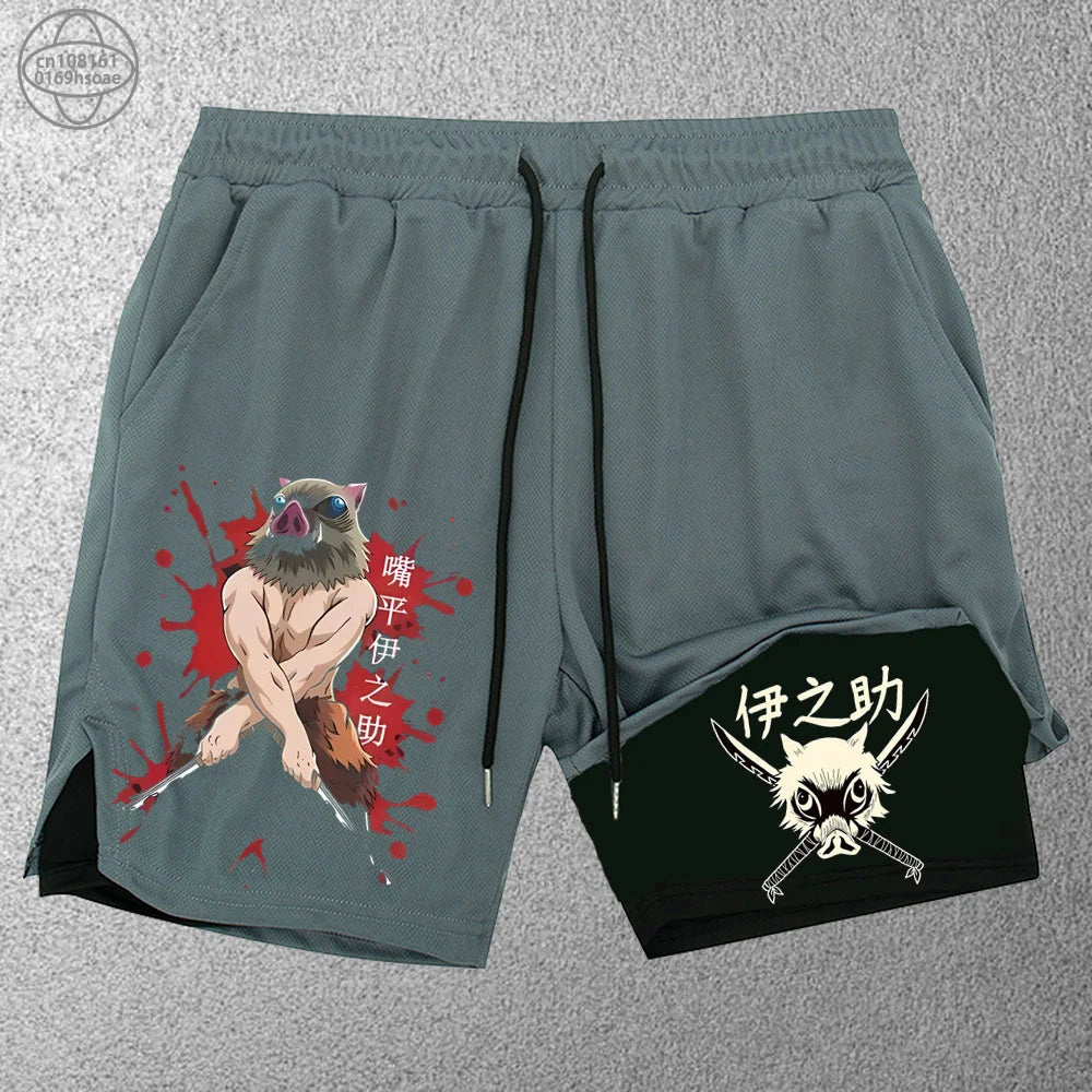 Fashion Anime Print Sports Shorts - Versatility and style in every step