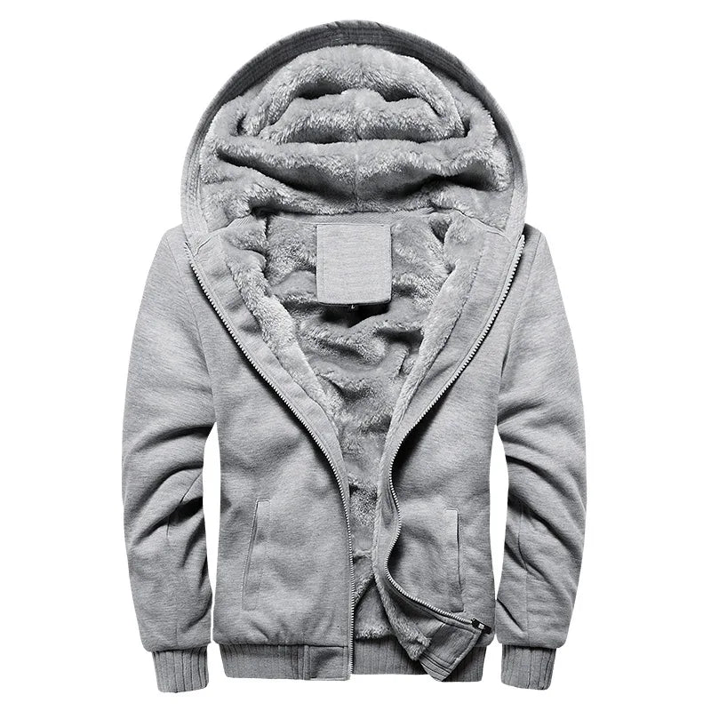 Men's Hooded Jacket - Warm and Thick Winter Coat