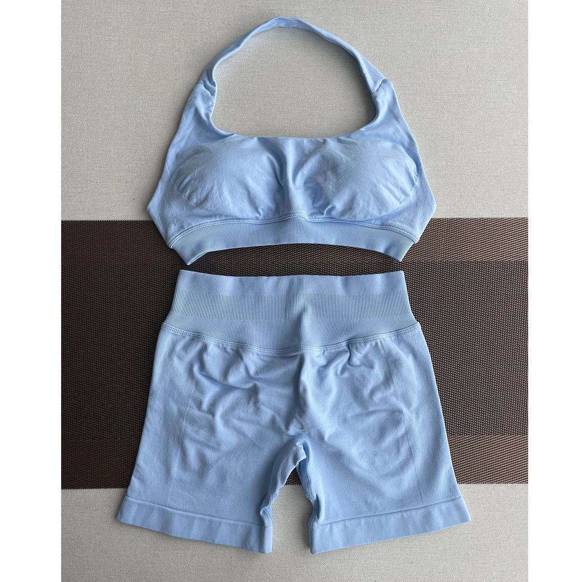Women's Seamless Sports Shorts Set – Shorts + Workout Top